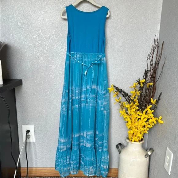 Justice Girls Blue Sleeveless Scoop Neck Maxi Dress - Picture 5 of 6